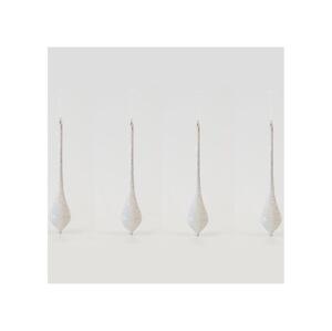 Eurolamp SADA 4x Vianočná ozdoba na stromček 30 cm biela
