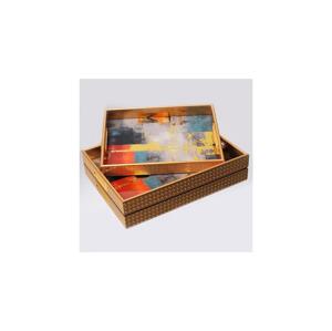 Eurolamp SADA 2x Dekoračný podnos 40x30/35x25 cm zlatá