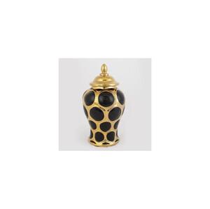 Eurolamp Keramická váza 27,6x15 cm zlatá/čierna