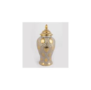 Eurolamp Keramická váza 33,8x16 cm zlatá/strieborná