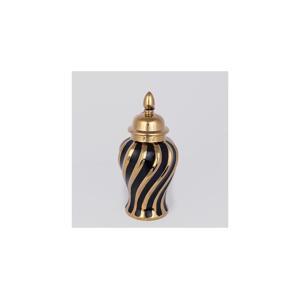 Eurolamp Keramická váza 30x14,8 cm zlatá/čierna