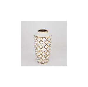 Eurolamp Keramická váza 25x13 cm zlatá/biela