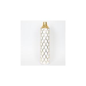 Eurolamp Kovová váza 60,5x14 cm biela/zlatá