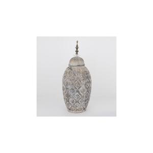 Eurolamp Keramická váza 47x20,5x15,5 cm šedá