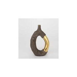 Eurolamp Keramická váza 31,5x20x8 cm hnedá/zlatá