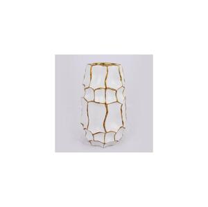 Eurolamp Keramická váza 25x14,5 cm zlatá/biela
